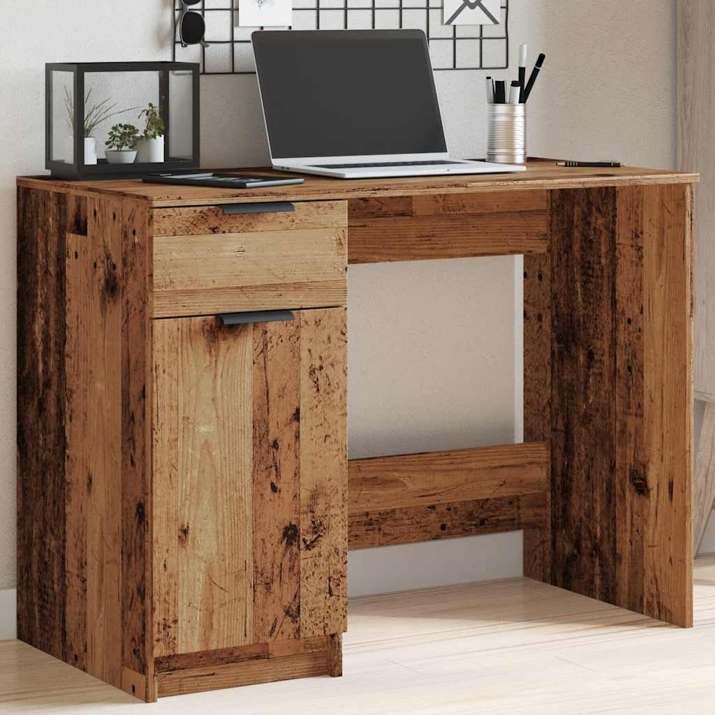 VidaXL Bureau 100x50x75 cm bewerkt hout oud houtkleurig
