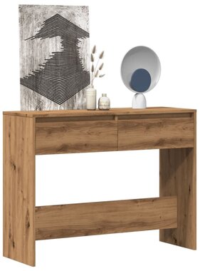 VidaXL Wandtafel 100x35x76,5 cm bewerkt hout artisanaal eikenkleurig