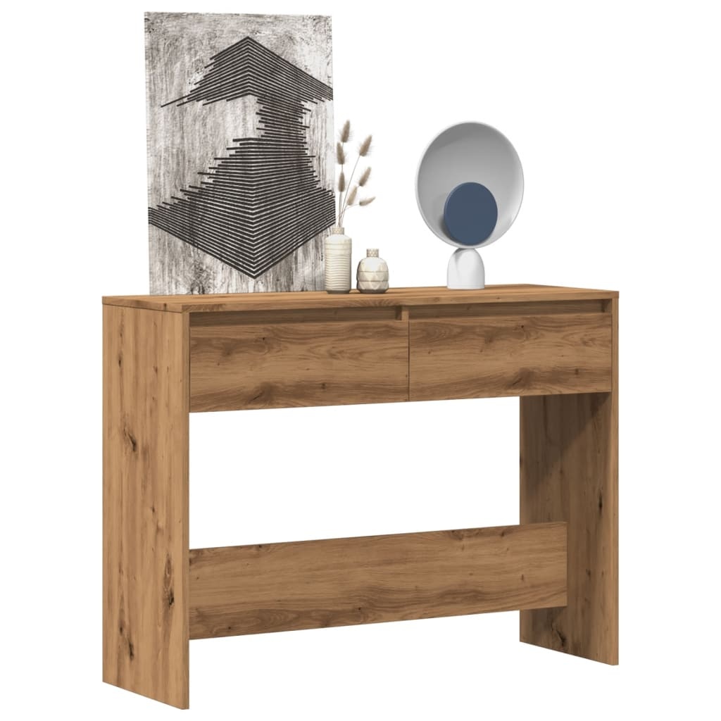 VidaXL Wandtafel 100x35x76,5 cm bewerkt hout artisanaal eikenkleurig