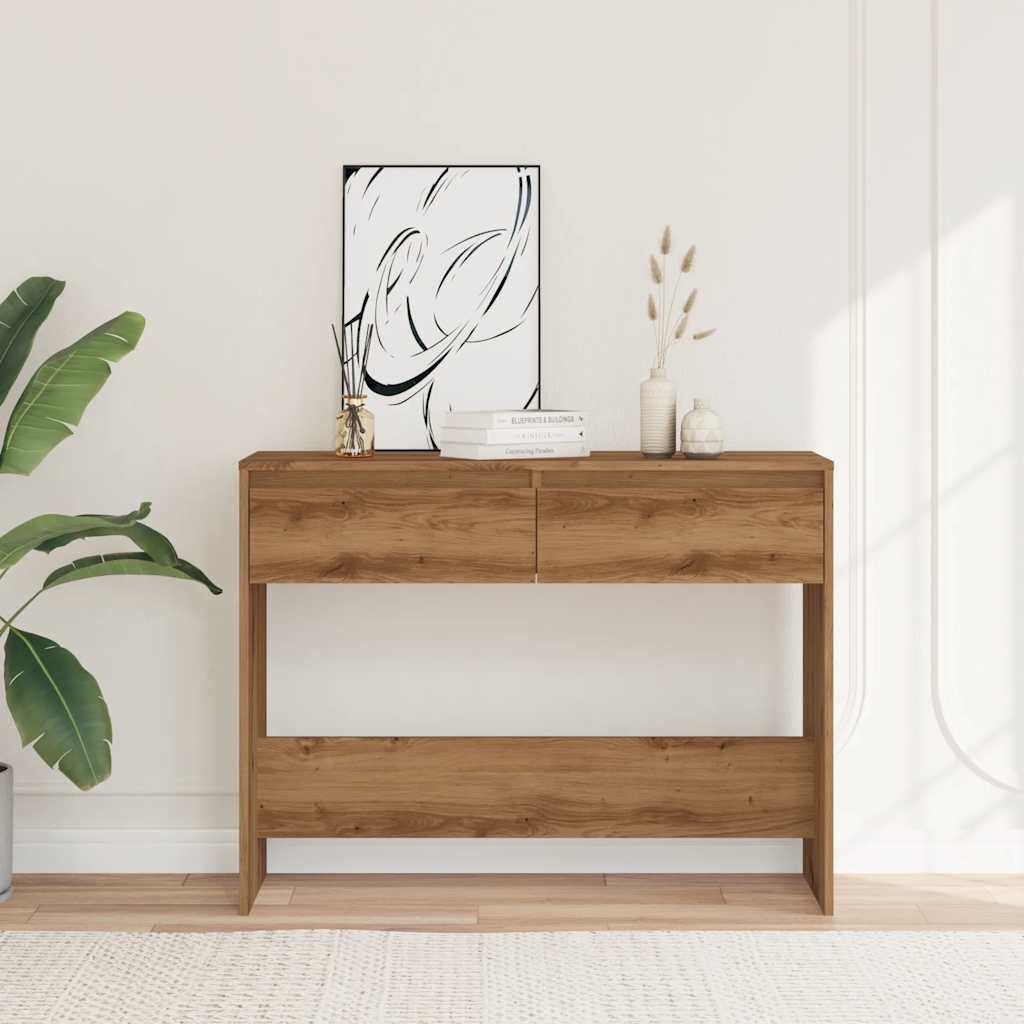 VidaXL Wandtafel 100x35x76,5 cm bewerkt hout artisanaal eikenkleurig