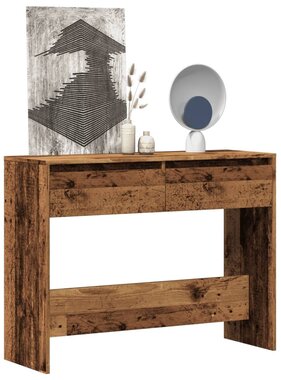 VidaXL Wandtafel 100x35x76,5 cm bewerkt hout oud houtkleurig