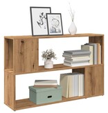 VidaXL Boekenkast 100x24x63 cm bewerkt hout artisanaal eikenkleur