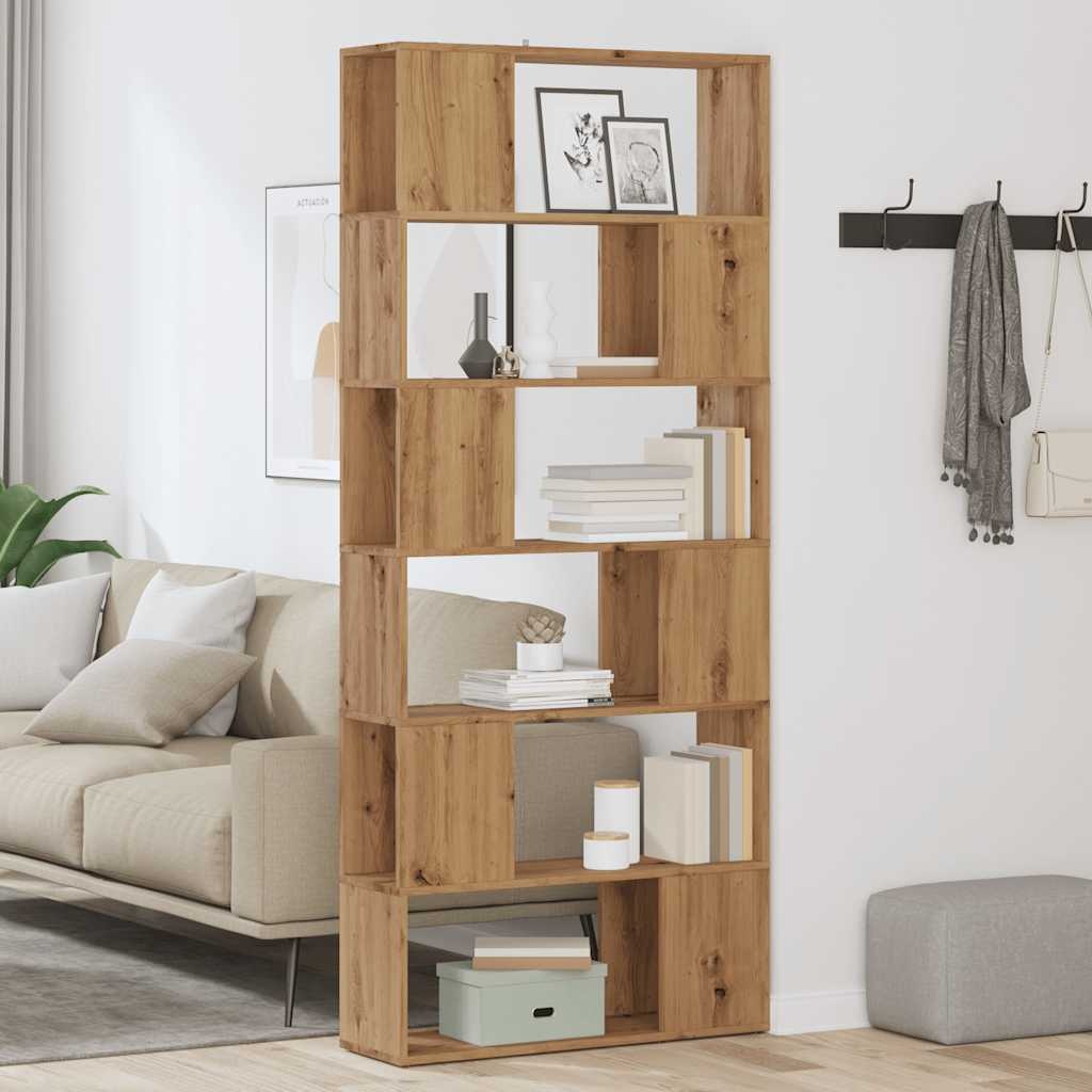 VidaXL Boekenkast/kamerscherm 80x24x186 cm artisanaal eikenkleur