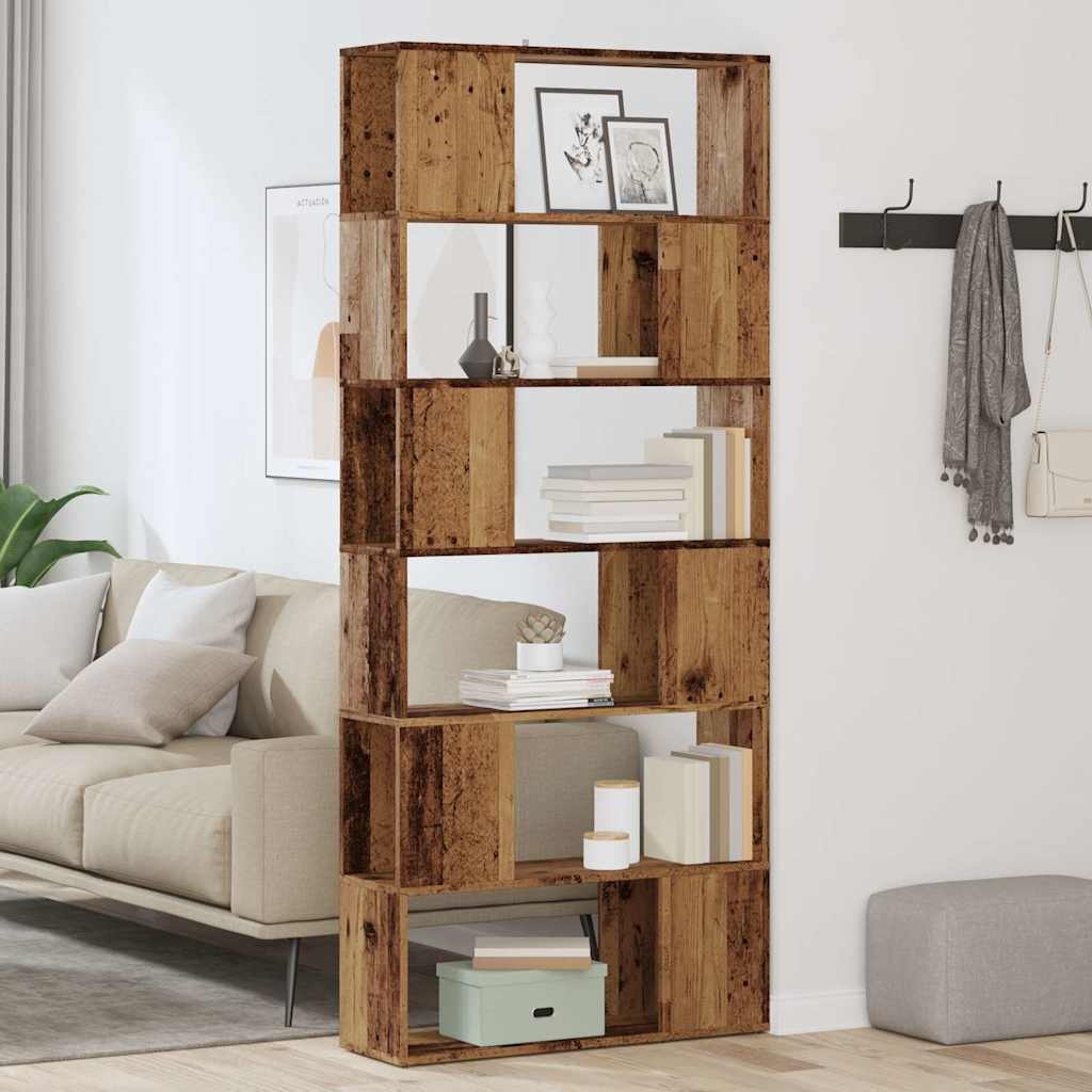 VidaXL Boekenkast/kamerscherm 80x24x186 cm oud houtkleurig