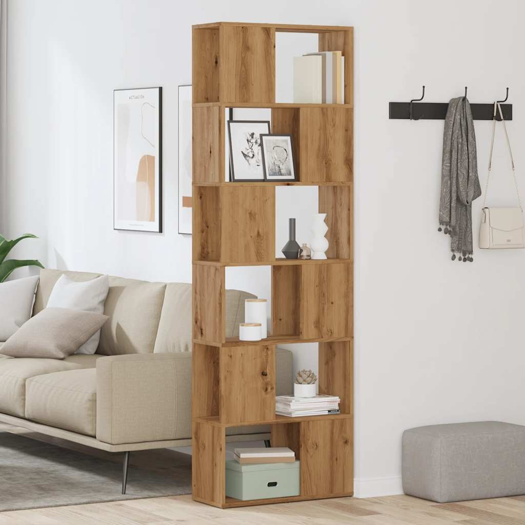 VidaXL Boekenkast/kamerscherm 60x24x186 cm artisanaal eikenkleur