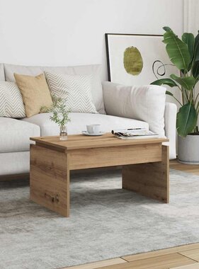 VidaXL Salontafel 68x50x38 cm bewerkt hout artisanaal eikenkleur