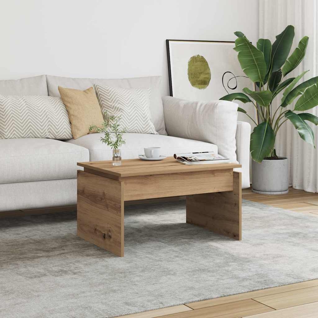 VidaXL Salontafel 68x50x38 cm bewerkt hout artisanaal eikenkleur