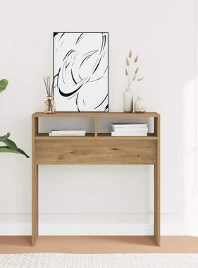 VidaXL Wandtafel 78x30x80 cm bewerkt hout artisanaal eikenkleur