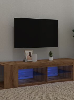 VidaXL Tv-meubel met LED 135x39x30 cm bewerkt hout artisanaal eiken
