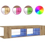VidaXL Tv-meubel met LED 135x39x30 cm bewerkt hout artisanaal eiken