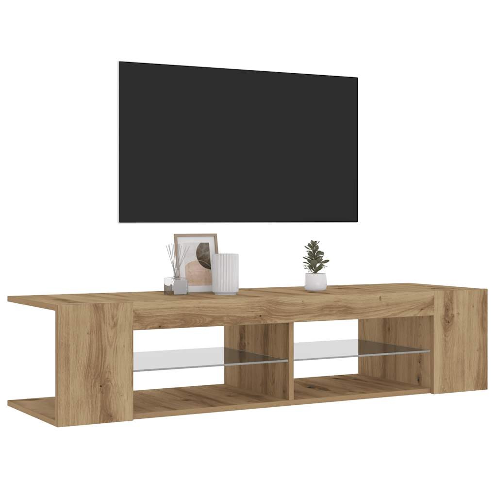 VidaXL Tv-meubel met LED 135x39x30 cm bewerkt hout artisanaal eiken