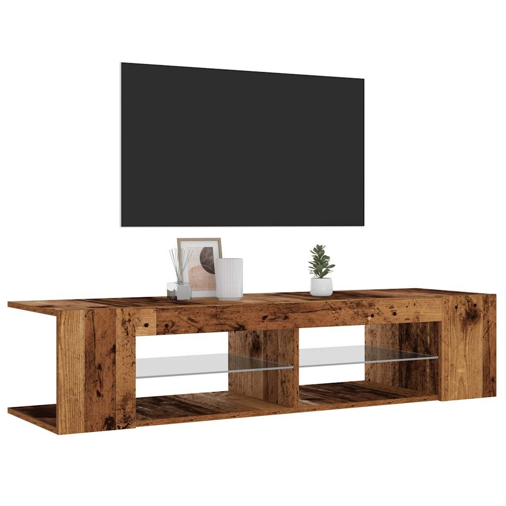 VidaXL Tv-meubel met LED 135x39x30 cm bewerkt hout oud hout