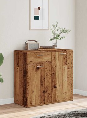 VidaXL Dressoir 80x36x75 cm bewerkt hout oud houtkleurig