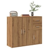 VidaXL Dressoir 91x29,5x75 cm bewerkt hout artisanaal eikenkleurig