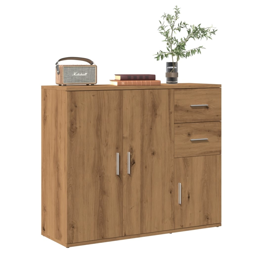 VidaXL Dressoir 91x29,5x75 cm bewerkt hout artisanaal eikenkleurig