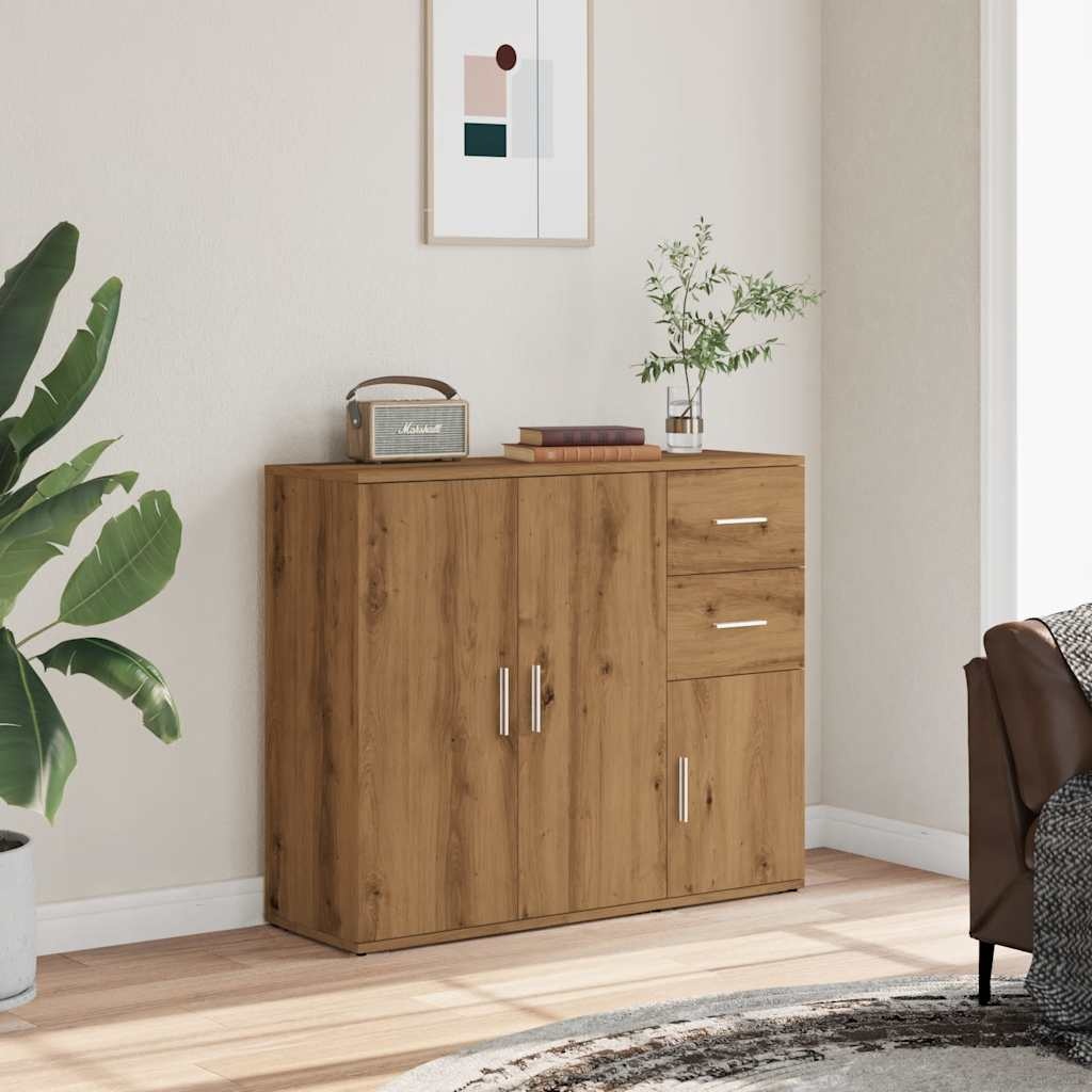 VidaXL Dressoir 91x29,5x75 cm bewerkt hout artisanaal eikenkleurig