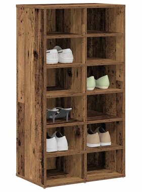 VidaXL Schoenenrek 54x34x100,5 cm bewerkt hout oud houtkleurig