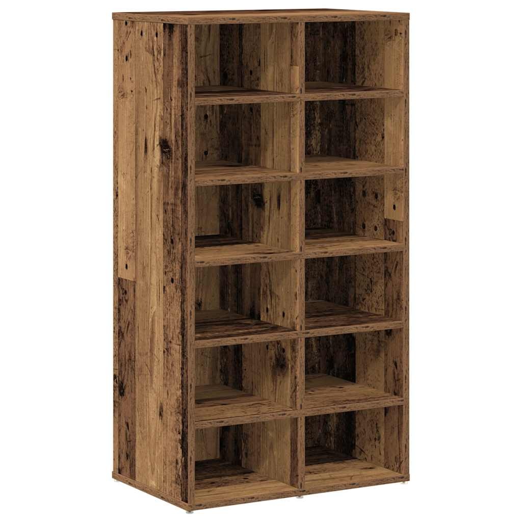 VidaXL Schoenenrek 54x34x100,5 cm bewerkt hout oud houtkleurig