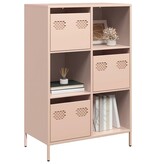 VidaXL Hoge kast 68x39x103,5 cm staal roze