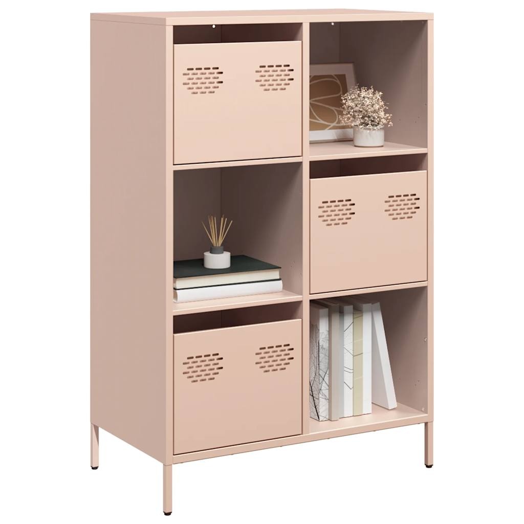 VidaXL Hoge kast 68x39x103,5 cm staal roze