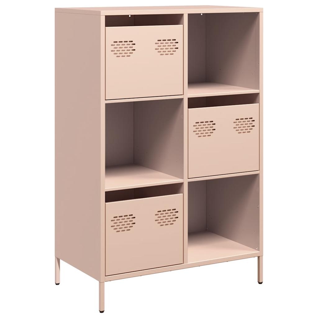 VidaXL Hoge kast 68x39x103,5 cm staal roze