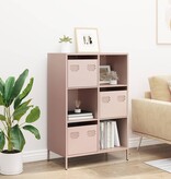 VidaXL Hoge kast 68x39x103,5 cm staal roze