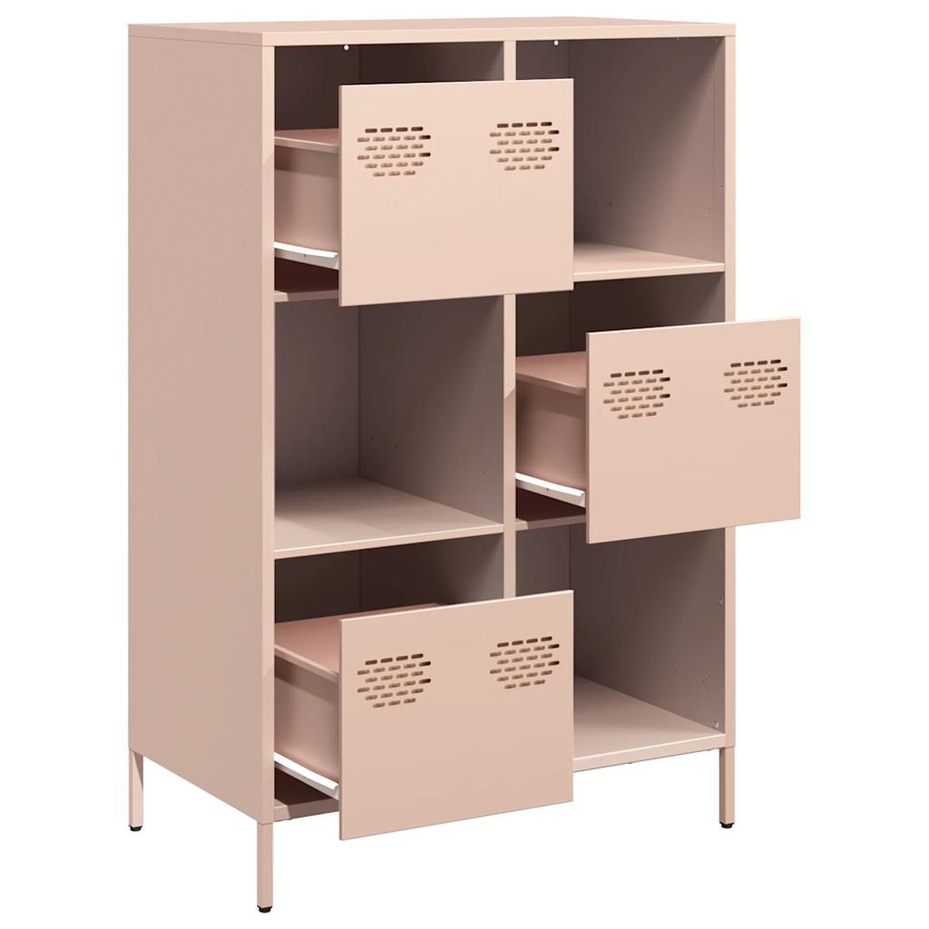 VidaXL Hoge kast 68x39x103,5 cm staal roze