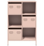 VidaXL Hoge kast 68x39x103,5 cm staal roze