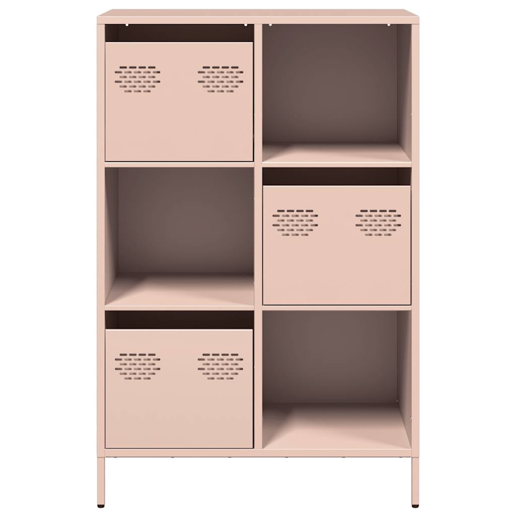 VidaXL Hoge kast 68x39x103,5 cm staal roze