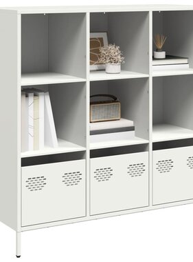 VidaXL Hoge kast 101,5x39x103,5 cm staal wit