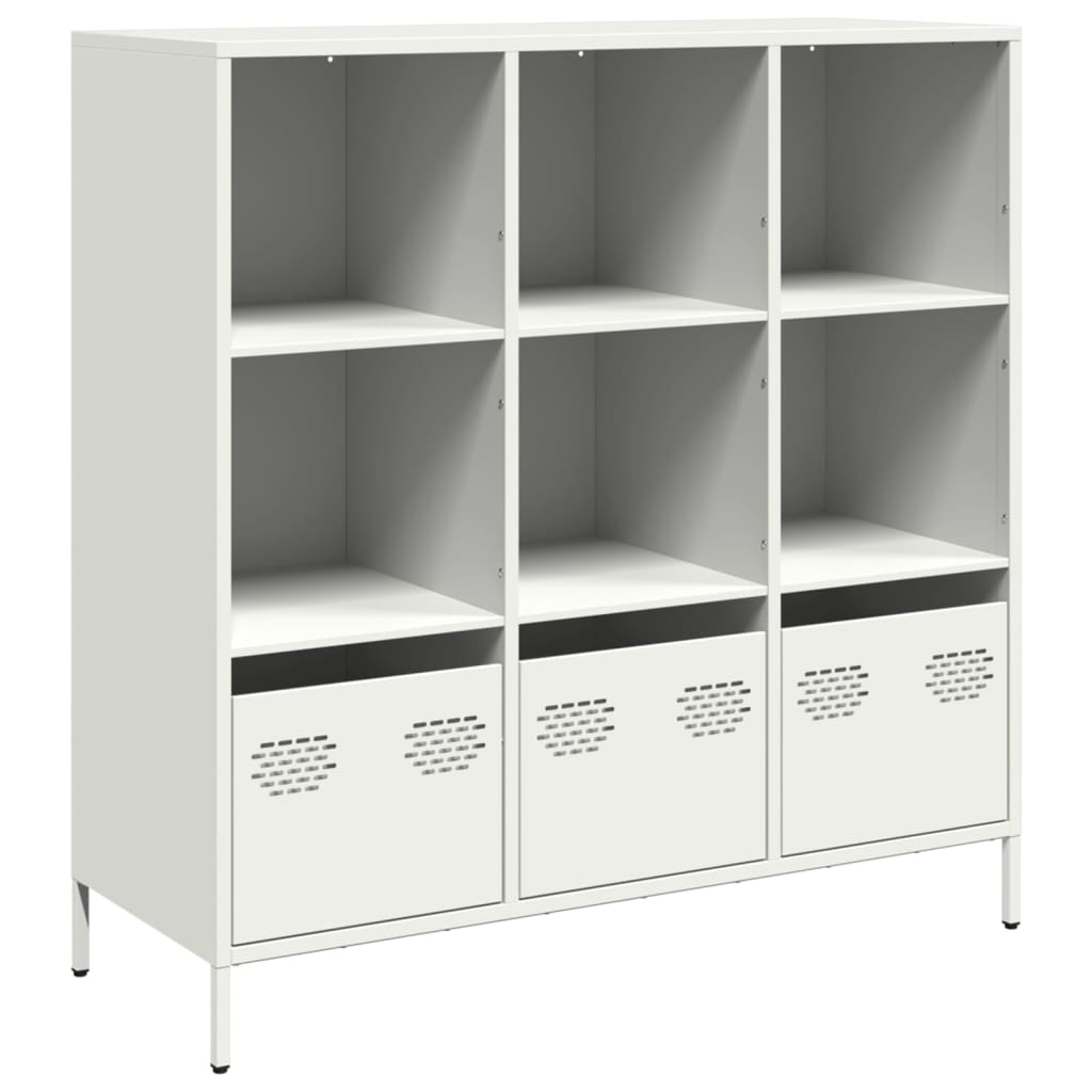 VidaXL Hoge kast 101,5x39x103,5 cm staal wit