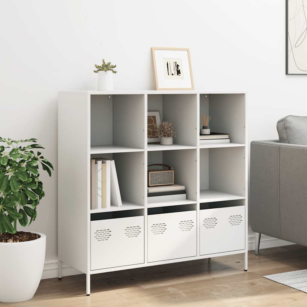 VidaXL Hoge kast 101,5x39x103,5 cm staal wit