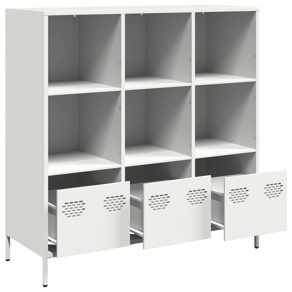 VidaXL Hoge kast 101,5x39x103,5 cm staal wit