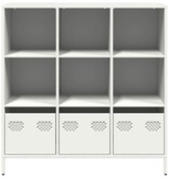 VidaXL Hoge kast 101,5x39x103,5 cm staal wit