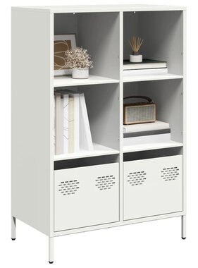 VidaXL Hoge kast 68x39x103,5 cm staal wit