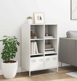 VidaXL Hoge kast 68x39x103,5 cm staal wit