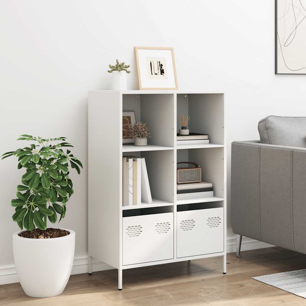 VidaXL Hoge kast 68x39x103,5 cm staal wit