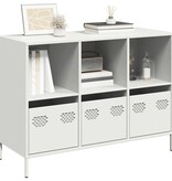 VidaXL Dressoir 101,5x39x73,5 cm koudgewalst staal wit