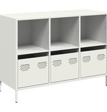 VidaXL Dressoir 101,5x39x73,5 cm koudgewalst staal wit