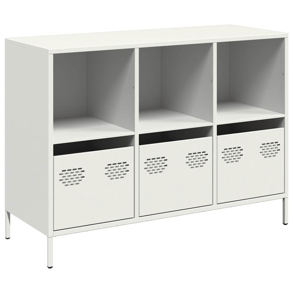 VidaXL Dressoir 101,5x39x73,5 cm koudgewalst staal wit