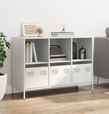 VidaXL Dressoir 101,5x39x73,5 cm koudgewalst staal wit