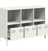 VidaXL Dressoir 101,5x39x73,5 cm koudgewalst staal wit