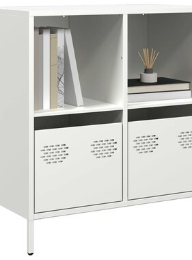 VidaXL Dressoir 68x39x73,5 cm koudgewalst staal wit