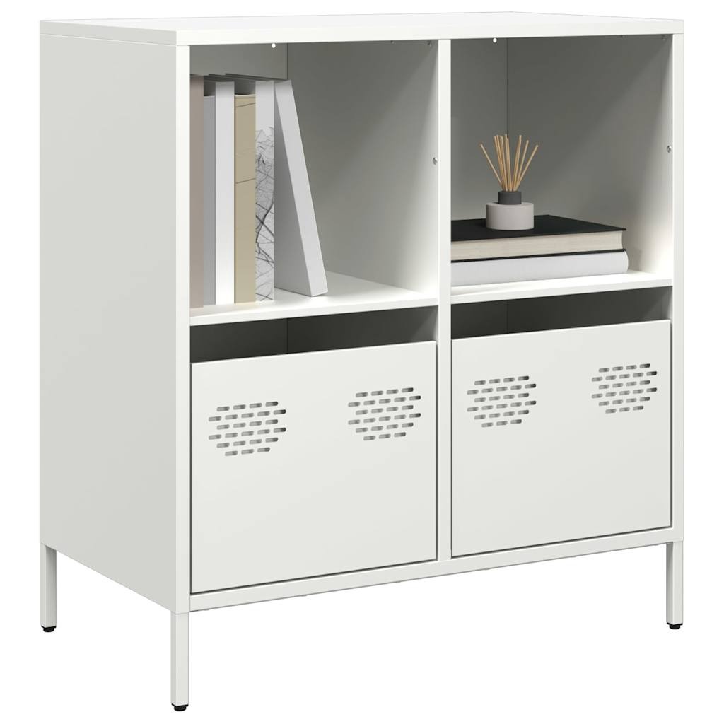 VidaXL Dressoir 68x39x73,5 cm koudgewalst staal wit