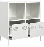 VidaXL Dressoir 68x39x73,5 cm koudgewalst staal wit