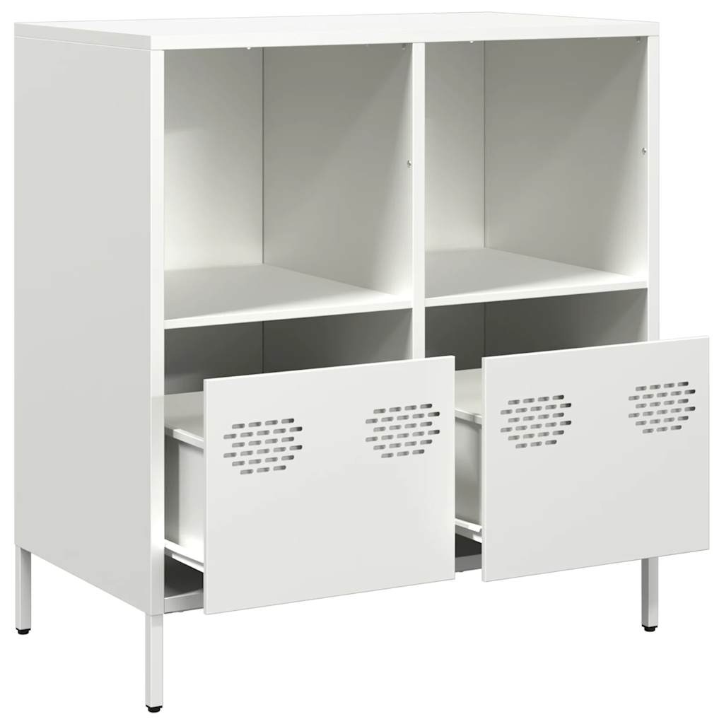 VidaXL Dressoir 68x39x73,5 cm koudgewalst staal wit