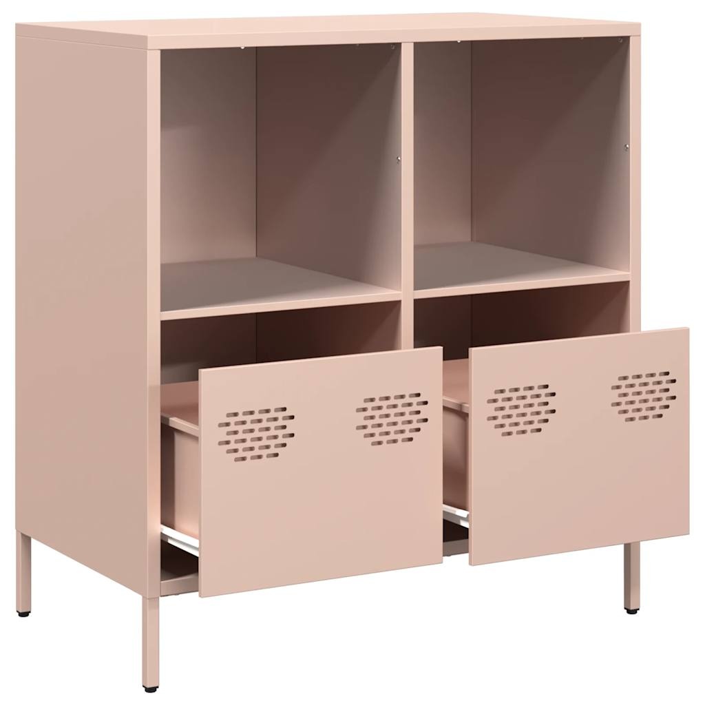 VidaXL Dressoir 68x39x73,5 cm koudgewalst staal roze
