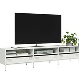VidaXL Tv-meubel 202x39x43,5 cm koudgewalst staal wit