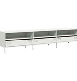 VidaXL Tv-meubel 202x39x43,5 cm koudgewalst staal wit