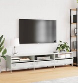 VidaXL Tv-meubel 202x39x43,5 cm koudgewalst staal wit